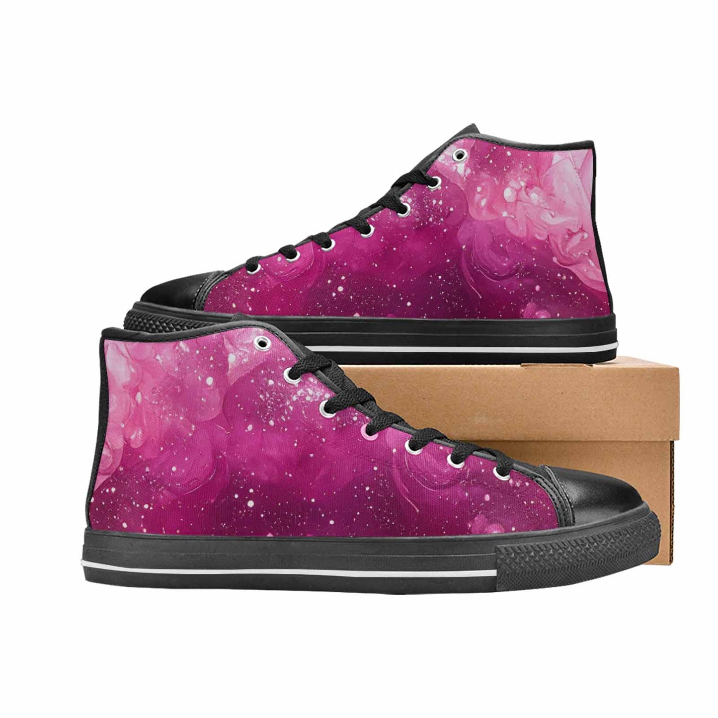 WOMEN'S Galaxy Art - High Top Canvas Grunge Shoes