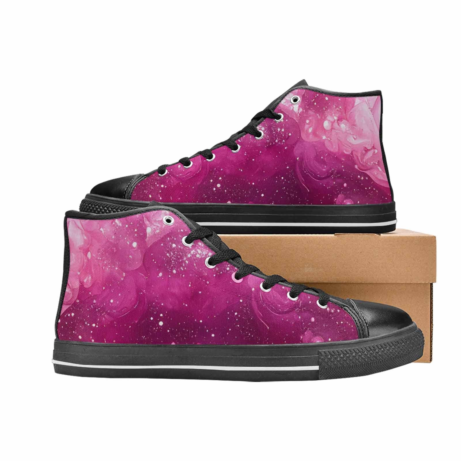 WOMEN'S Galaxy Art - High Top Canvas Grunge Shoes