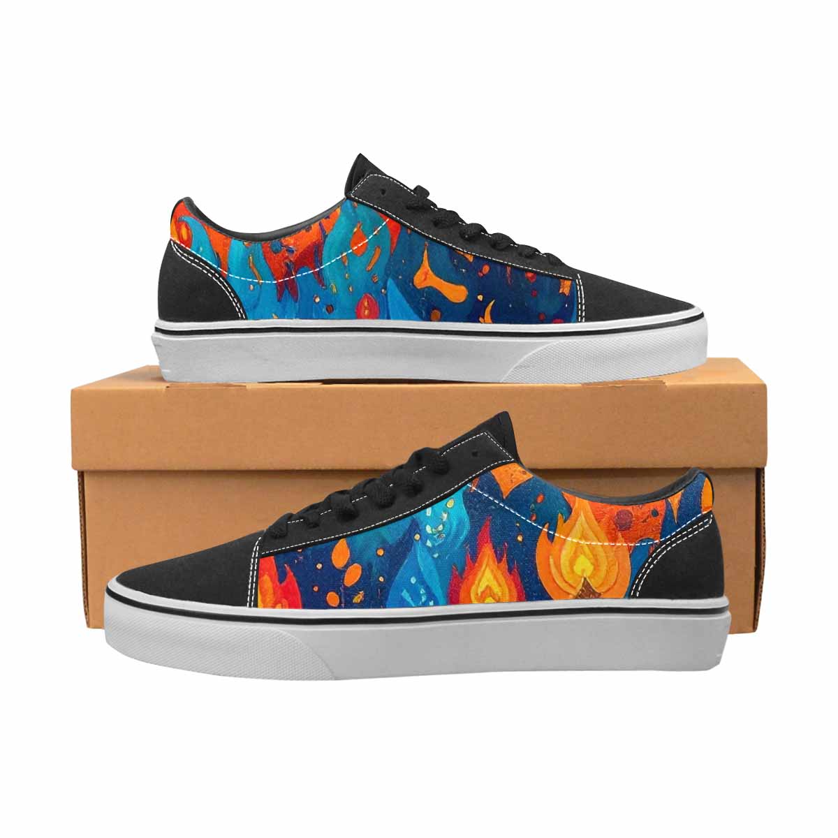 WOMEN'S Flame Burst Lace-Up Canvas Vivid Sneakers