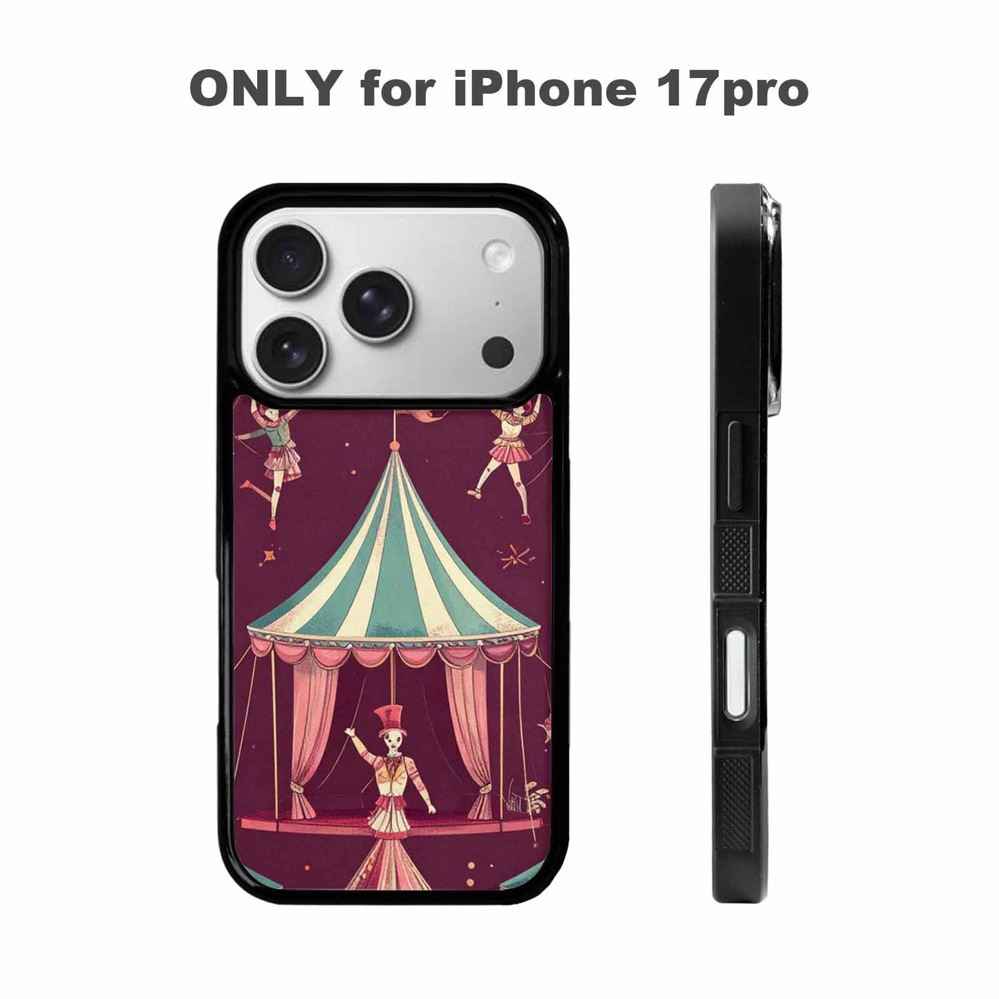 iPhone 17 Pro Case — Vintage Circus Art Pattern Retro Vintage, Custom Phone Case