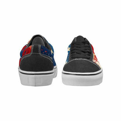 WOMEN'S Patriotic Stars Stripes Lace-Up Canvas Grunge Custom Shoes