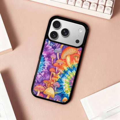 iPhone 17 Pro Case — Mushrooms Tie Dyemushrooms Pat Ikp Tie, Custom Print Case Cover