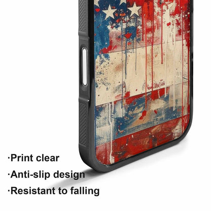 iPhone 17 Case — Patriotic Stars And Stripes Galaxy Space, Custom Printed Phone Case