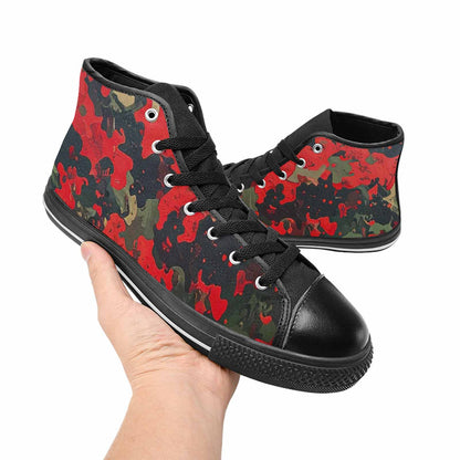 MEN'S Military Camouflage Blotch High Top Canvas Grunge Custom Shoes