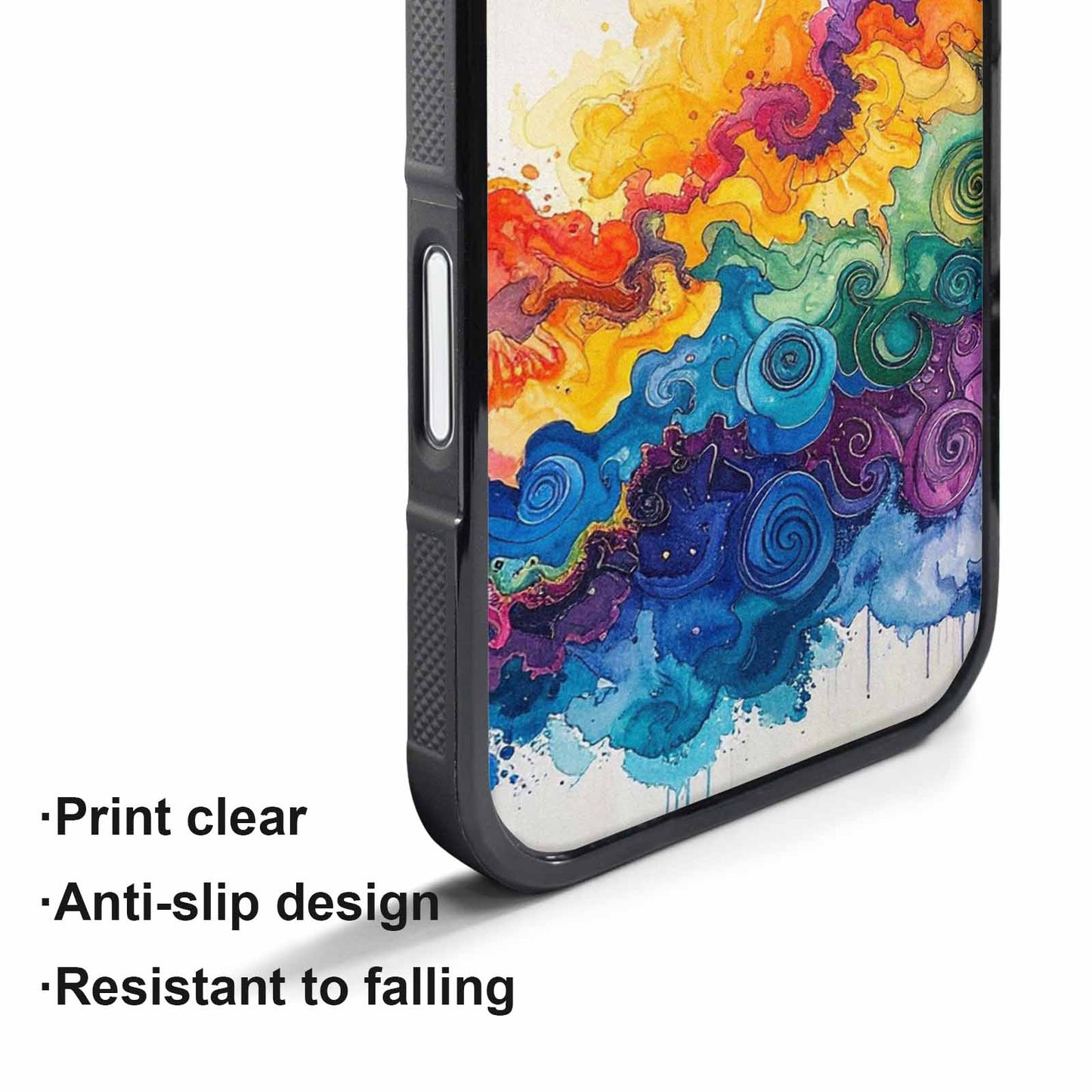 iPhone 17 Pro Max Case — Tie Dye Swirls (black Tie Dye, Custom Art Phone Cover
