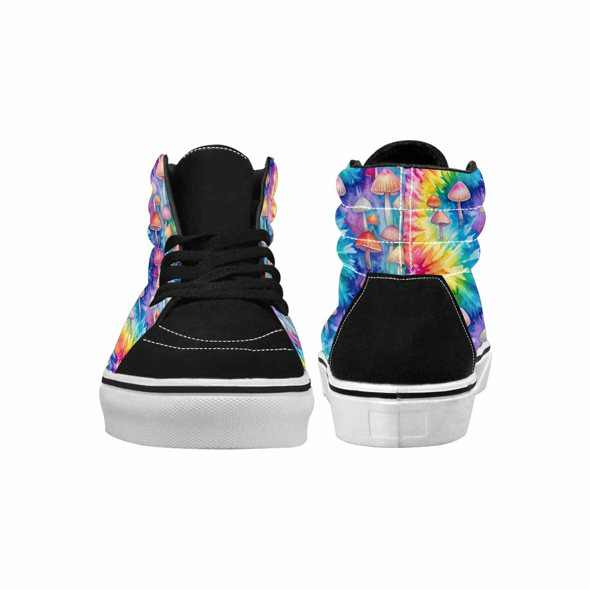 MEN'S Mushrooms  Tie Dye High Top Canvas Neon Fantasy Custom Shoes