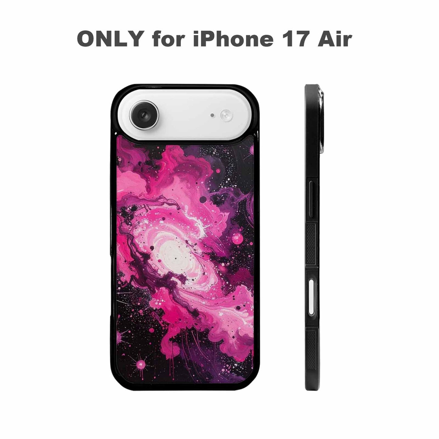 iPhone 17 Air Case — Galaxy Nebula Black Pink Ink Galaxy, Custom Art Phone Cover