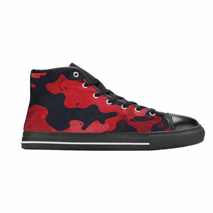 WOMEN'S Tactical Camo Red Black High Top Canvas Aesthetic Sneakers