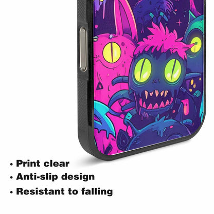 iPhone 15 Pro Max Case — Mixed Toxic Glow Creature Pattern Hundreds, Custom Made Phone Cover