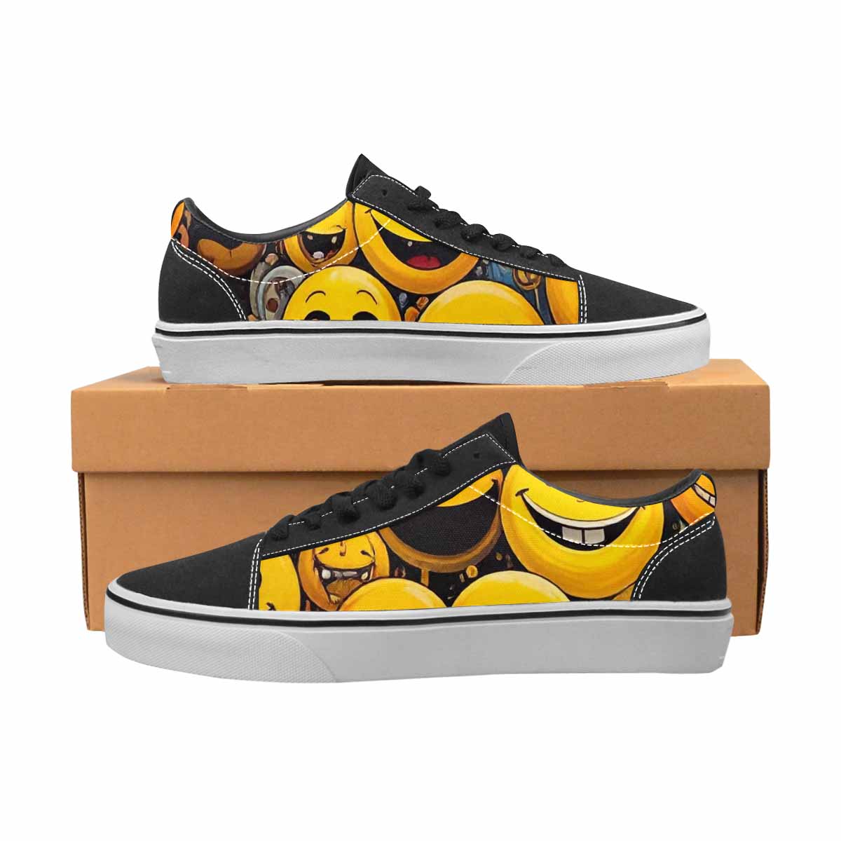 WOMEN'S Melting Moon Smiley — Lace-Up Canvas Dreamlike Shoes