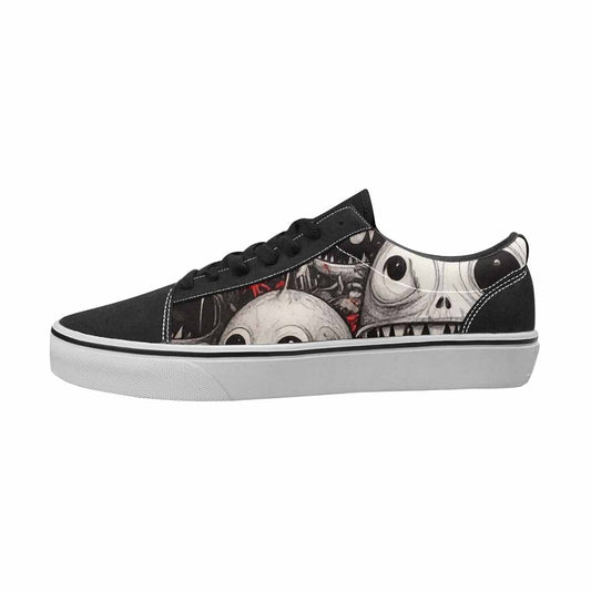 WOMEN'S Monsters Black & Red Ink Canvas Custom Design Cottagecore Sneakers