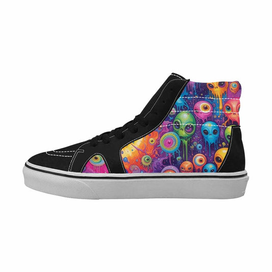 MEN'S Aliens  Tie Dye High Top Canvas Vibrant Chaos Custom Sneakers