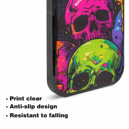 iPhone 15 Case — Vibrant Camo 1000\'s Of Skeletons Neon, Custom Phone Case