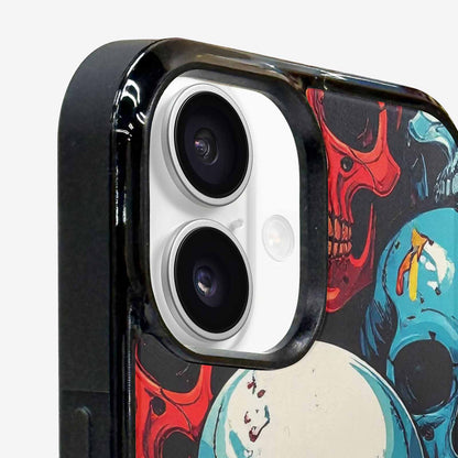 iPhone 16 Case — Dripping Skulls Collage Custom, Custom Printed Phone Case