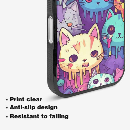 iPhone 16 Plus Case — Pastel Gore Cat Character Pattern Hundreds, Custom Art Phone Cover