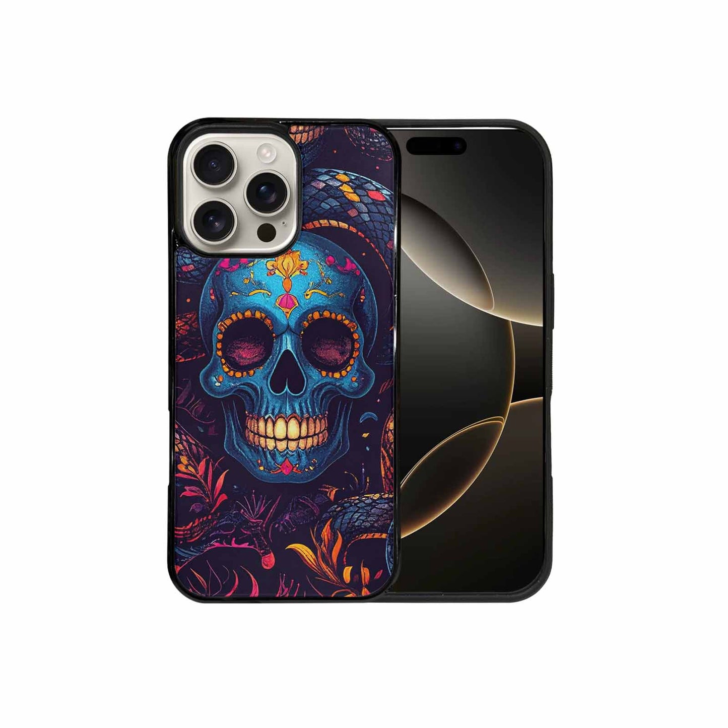 iPhone 16 Pro Max Case — Snake Skulls Print Custom, Custom Print Case Cover