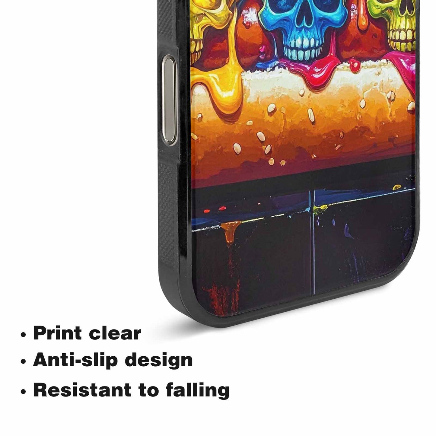 iPhone 16 Pro Max Case — Toxic Skeleton Hot Dog Eye Small, Custom Phone Case