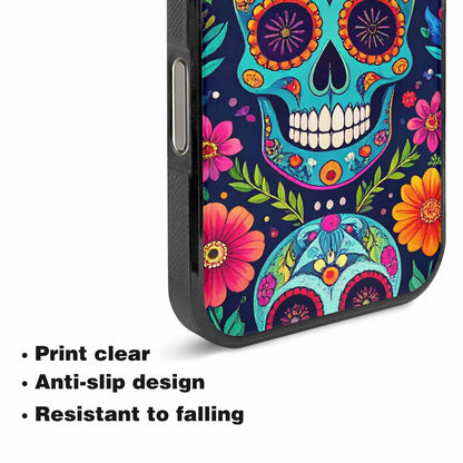 iPhone 16 Pro Case — Rainbow Sugar Skull Weave 3 Personalized, Customized Protective Case