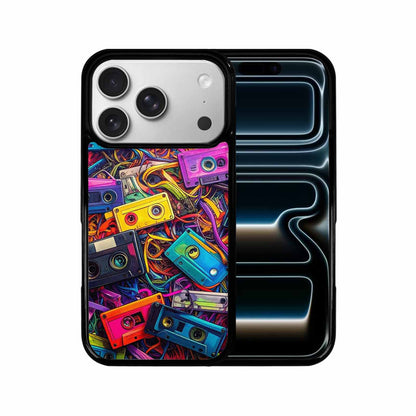 iPhone 17 Pro Case — Retro Cassette Tape Pattern Hundreds Retro, Custom Art Phone Cover