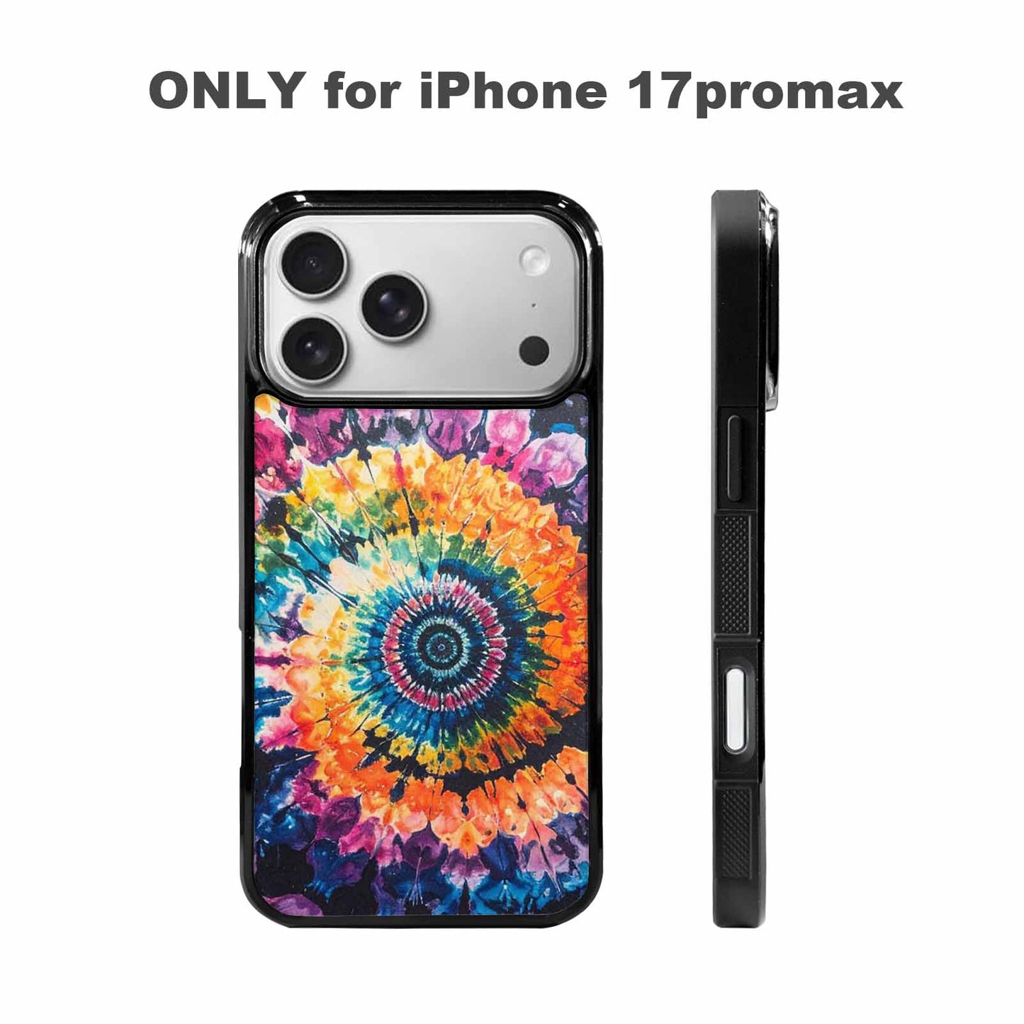 iPhone 17 Pro Max Case — Black &amp; Blue Ink Tie Dye, Custom Phone Case