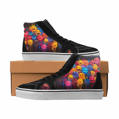 MEN'S Smiley Face High Top Canvas Personalized Aesthetic Customized Sneakers