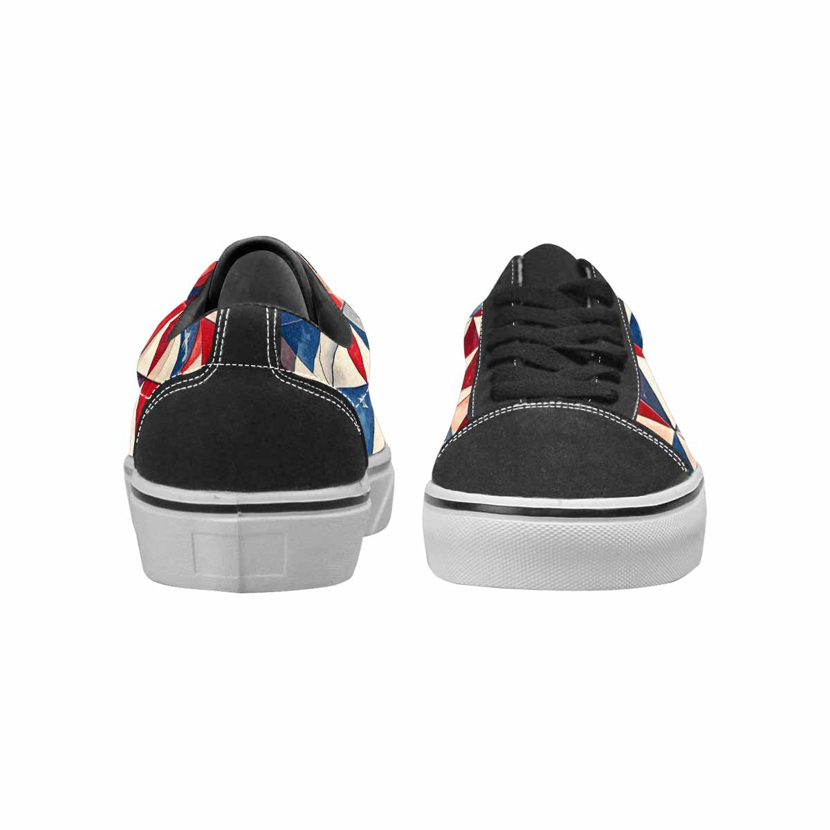 MEN'S American Flag Stars Canvas Lace-Up Vibrant Chaos Custom Shoes
