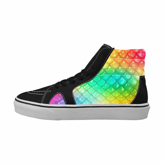 MEN'S Dark Snake Print High Top Canvas Wallpaper Art Shoes