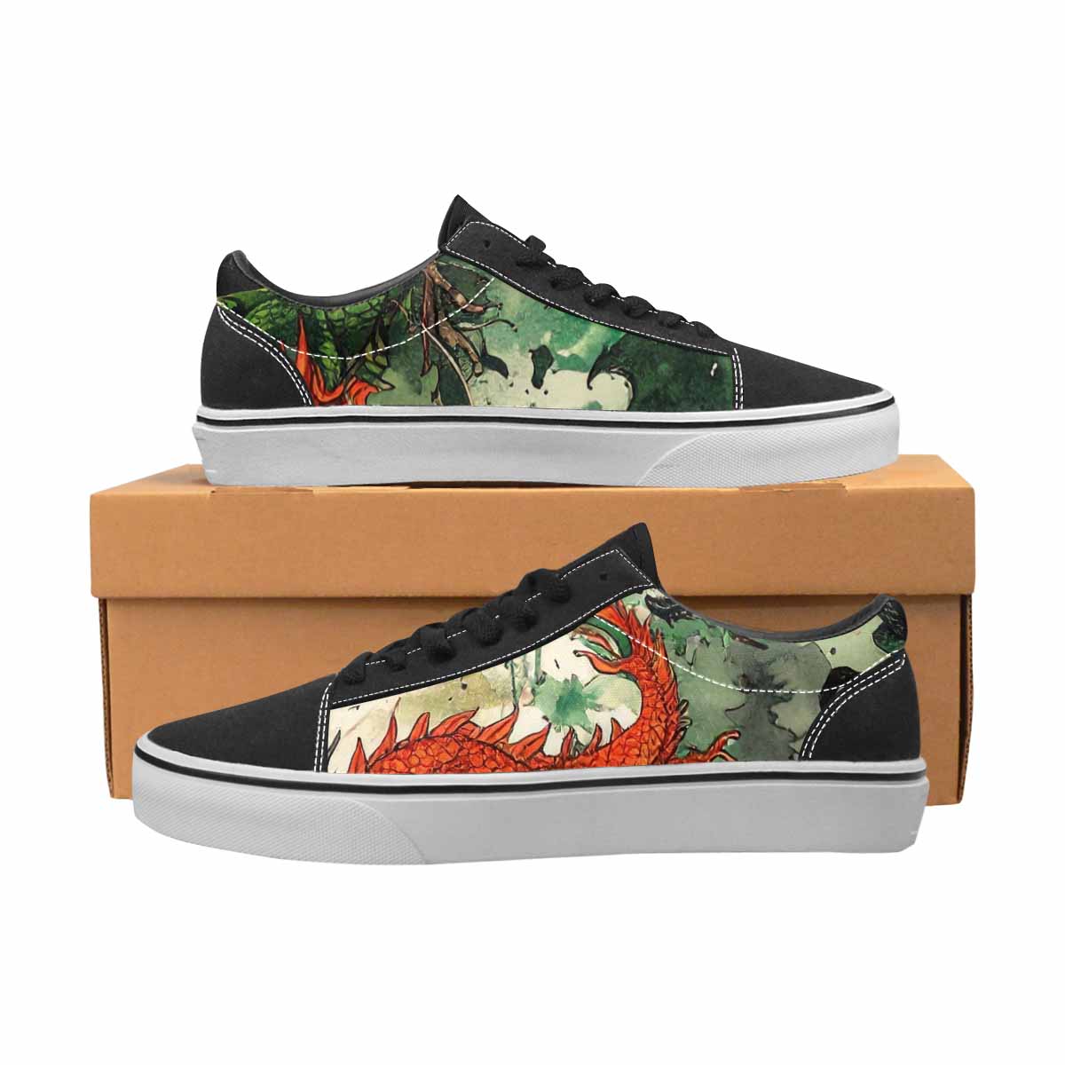 WOMEN'S Dragon Scale Lace-Up Canvas Dark Academia Sneakers