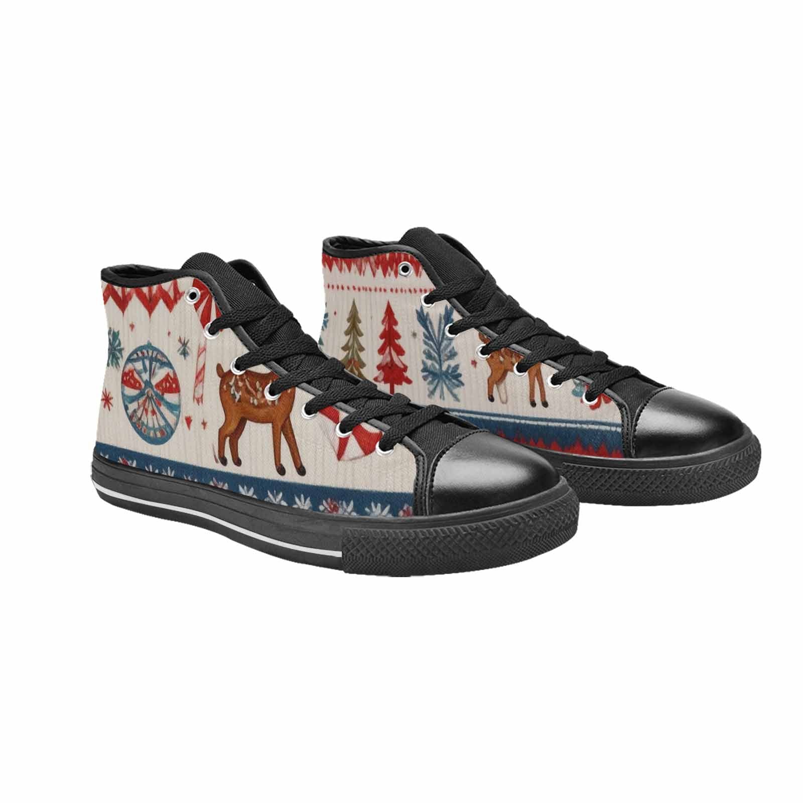 WOMEN'S Christmas Holly Snowflake High Top Canvas Aesthetic Sneakers