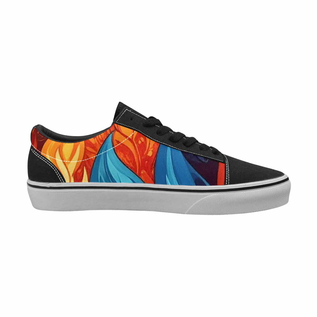 MEN'S Fire Flame Canvas Lace-Up Surreal Custom Sneakers