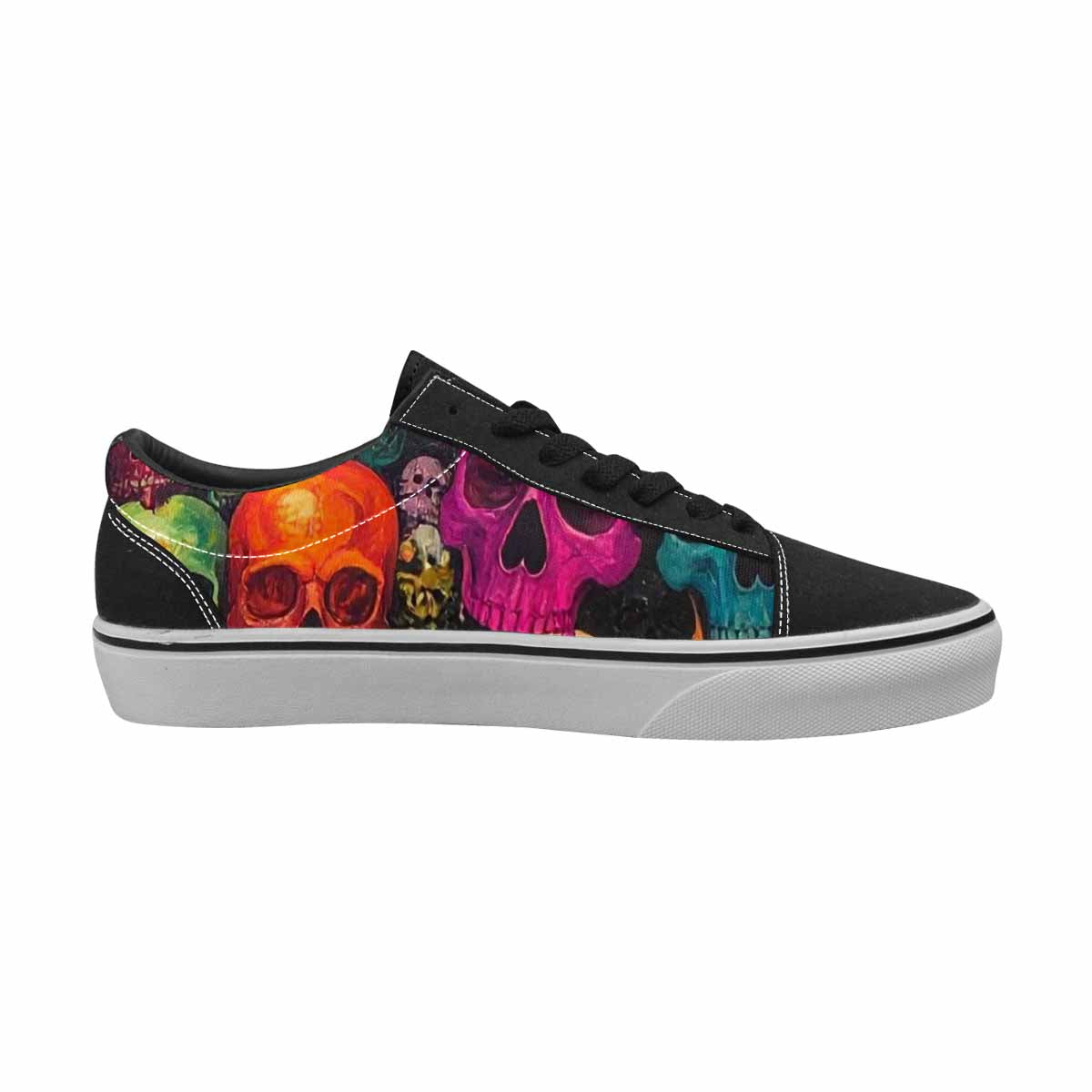 WOMEN'S Skulls (general) Skulls Lace-Up Canvas Grunge Shoes