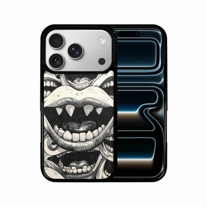 iPhone 17 Pro Case — Seamless Repeating Pattern Of Overlapping Cartoon, Custom Made Phone Cover
