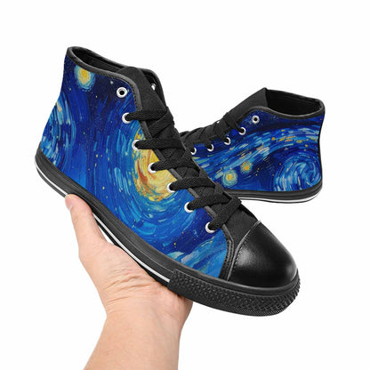 MEN'S Starry Night Van Gogh High Top Canvas Vivid Custom Shoes