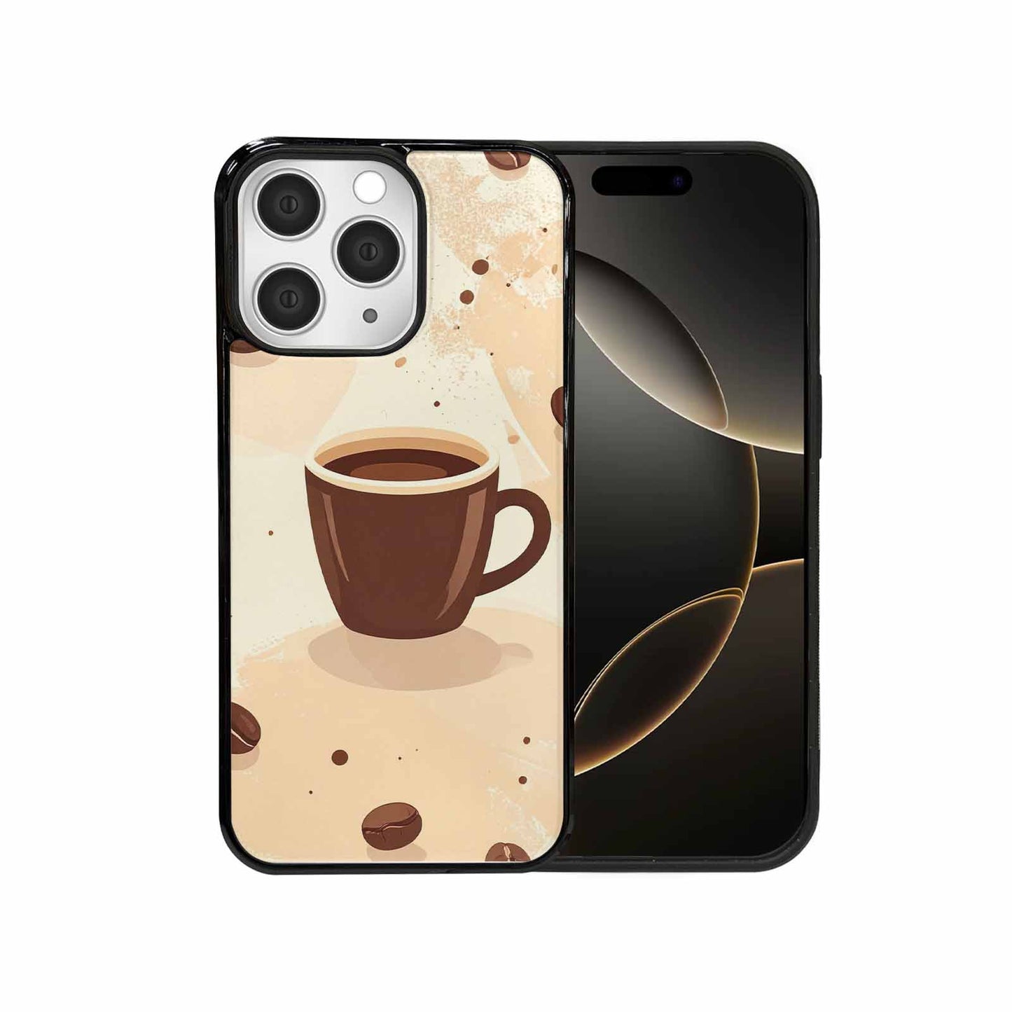 iPhone 15 Pro Max Case — Coffee Cup And Bean Pattern Seamless, Custom Phone Case