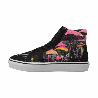 MEN'S Rainbow Drip Mushrooms High Top Canvas Wallpaper Art Sneakers