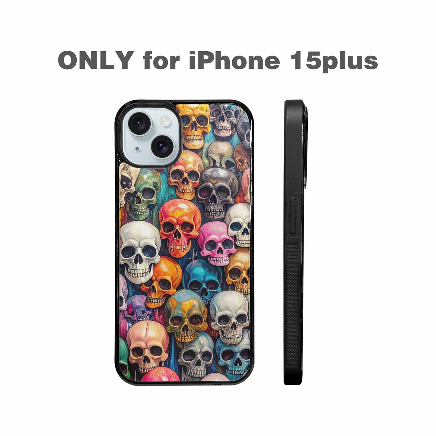 iPhone 15 Plus Case — Skulls Marbleskulls Pattern Ctw, Custom Designed Case Cover