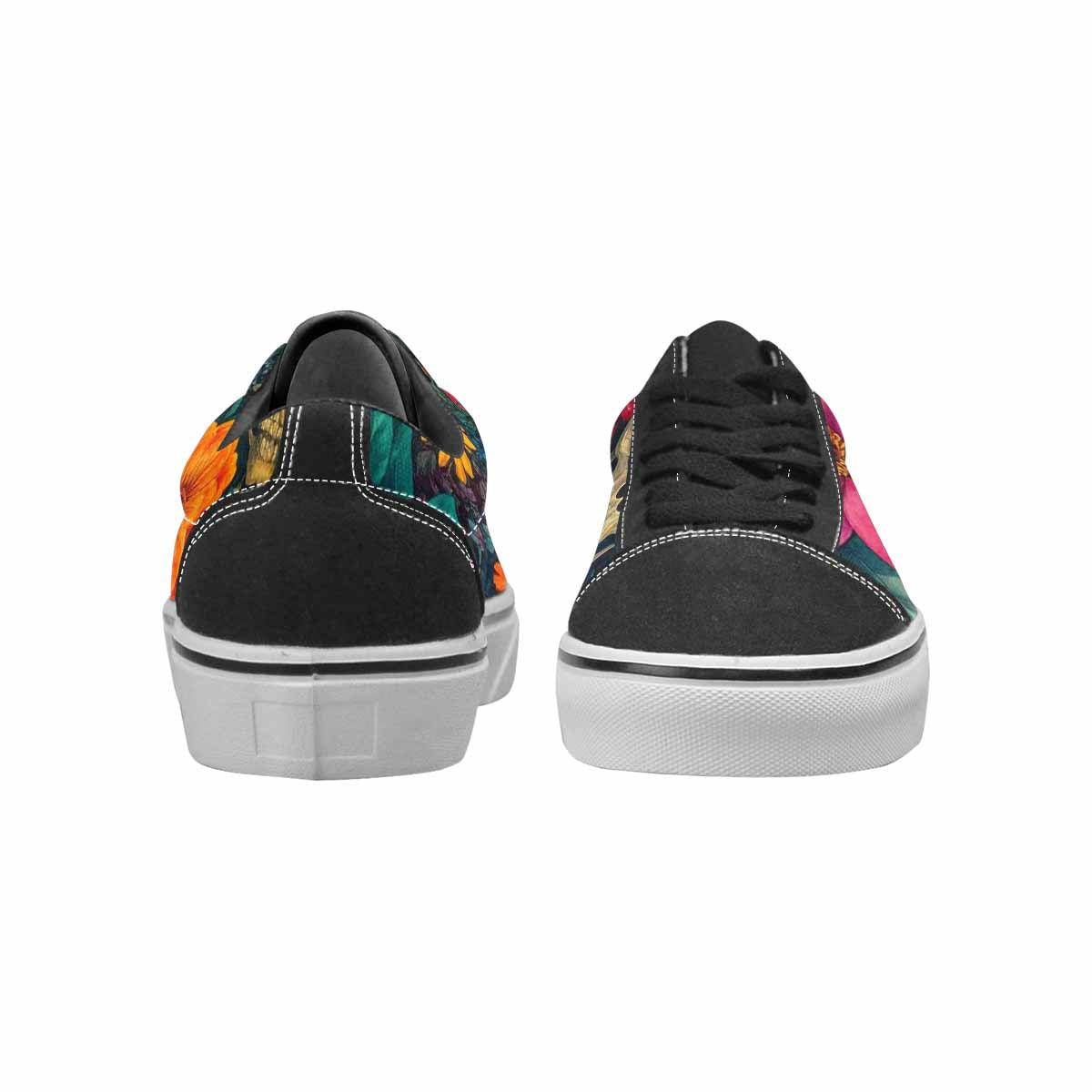 WOMEN'S Skulls  Botanical Skulls Lace-Up Canvas Y2K Custom Shoes