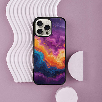 iPhone 16 Pro Max Case — Psychedelic Marble Tessellation, Custom Print Case Cover