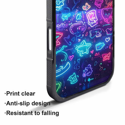 iPhone 17 Air Case — Neon Glow Sticker Icon Collage Original, Custom Print Case Cover