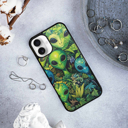 iPhone 16 Plus Case — Aliens Pattern Hundreds Of Sma Giq, Customized Protective Case