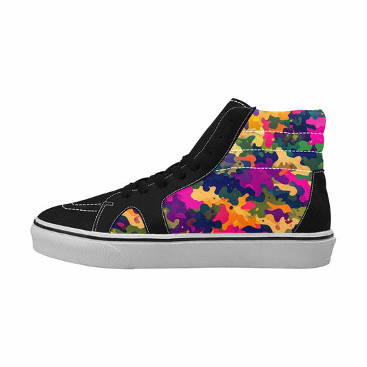 MEN'S Military Camouflage Blotch High Top Canvas Wallpaper Art Sneakers