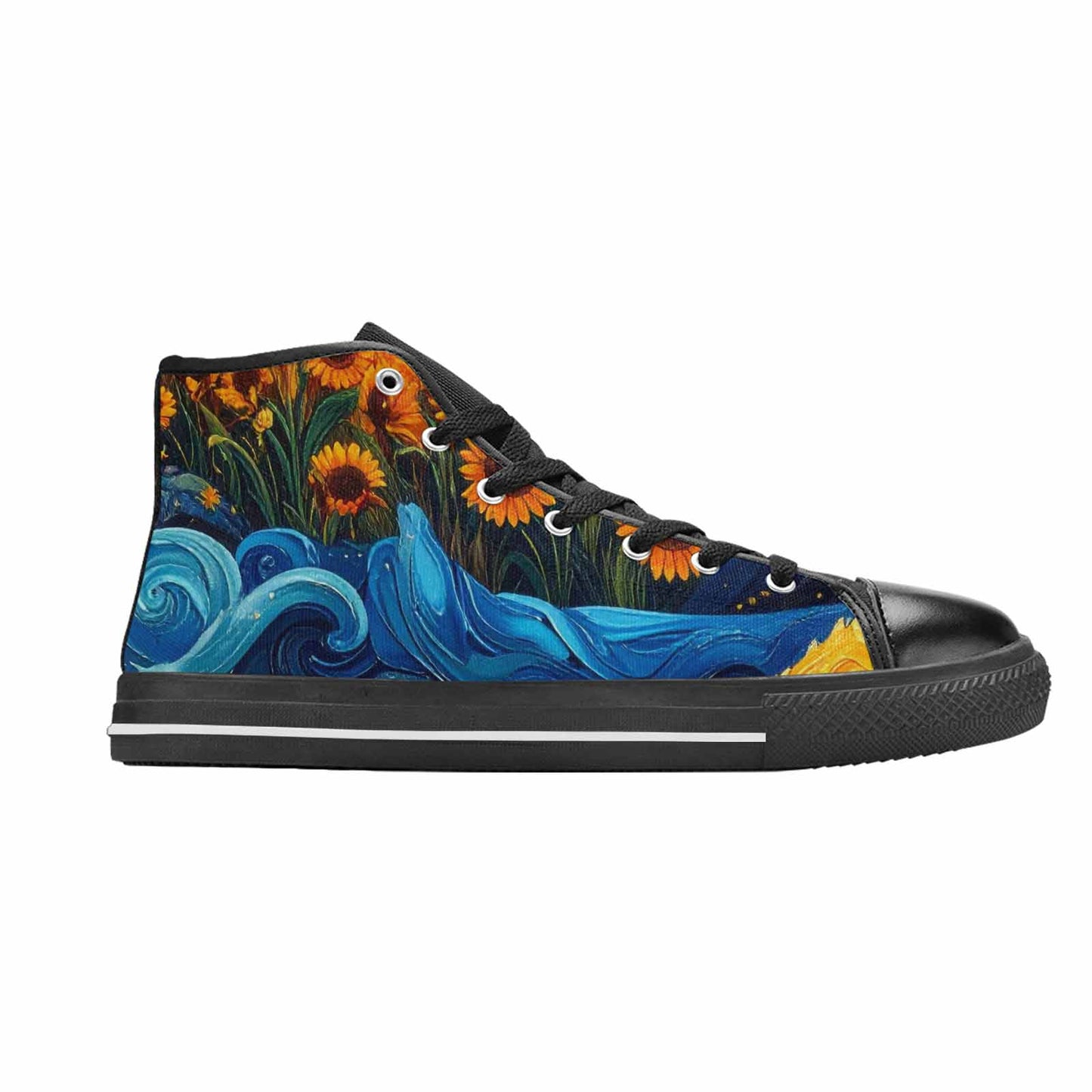 MEN'S Van Gogh-Style Swirl High Top Canvas Y2K Custom Sneakers