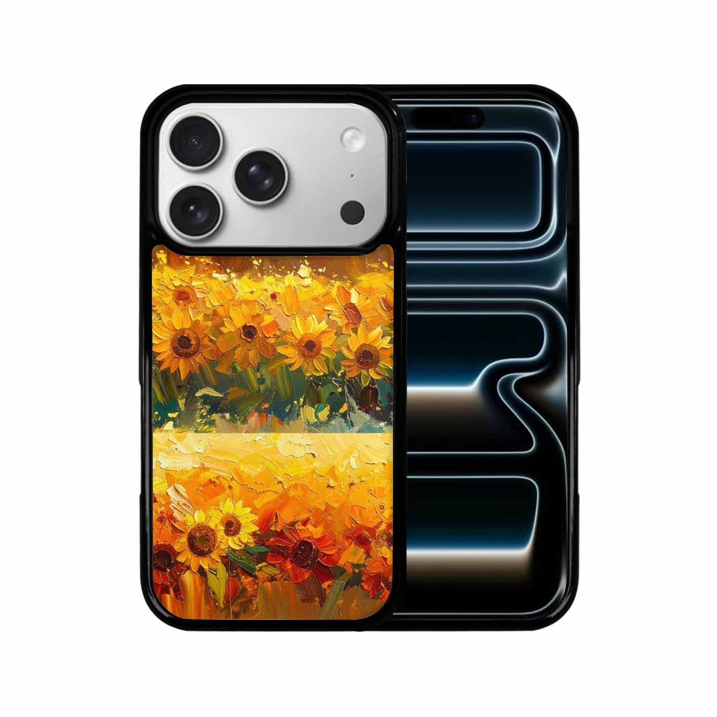iPhone 17 Pro Case — Impressionist Sunflower Brushstroke Pattern Hundreds Floral, Custom Art Phone Cover
