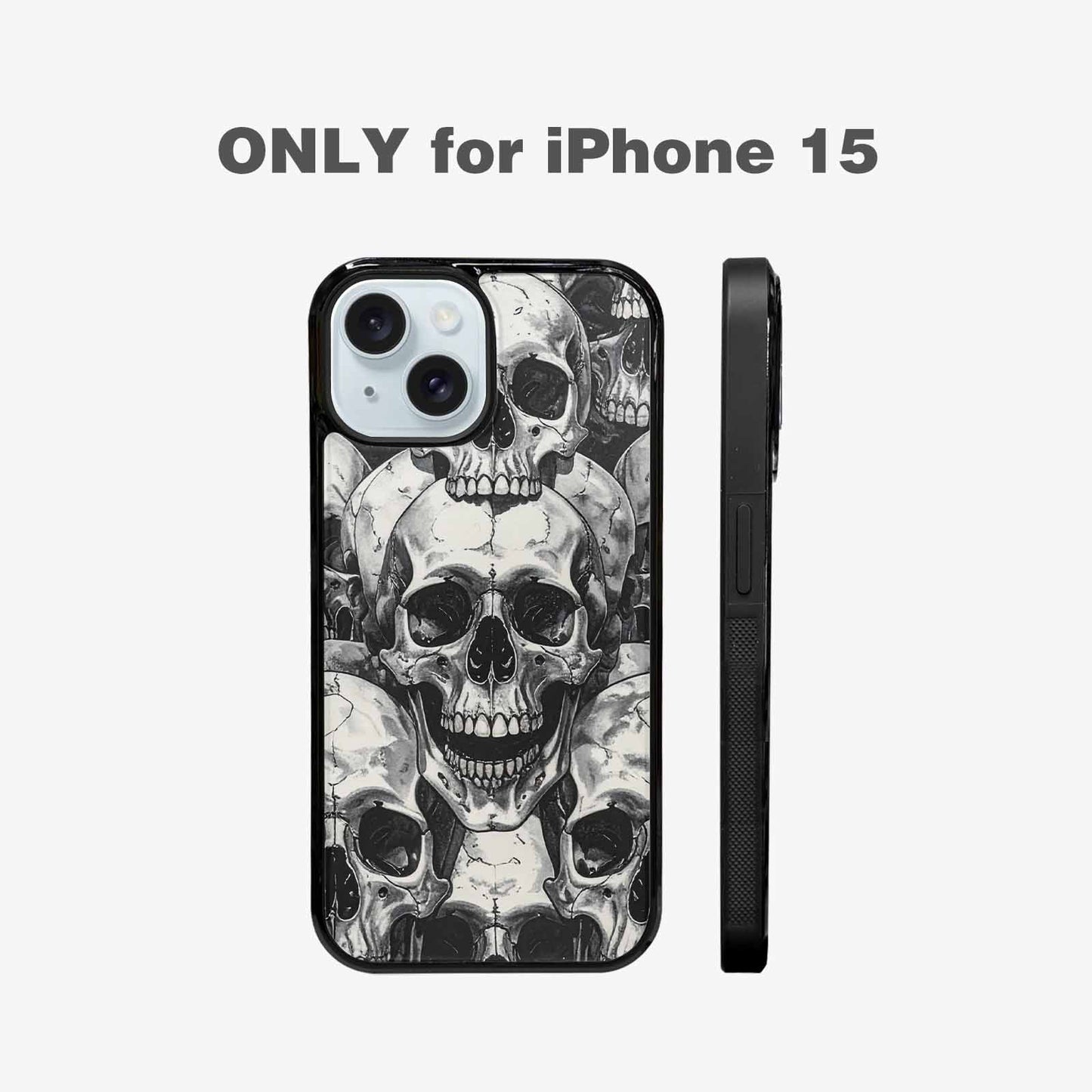 iPhone 15 Case — Tessellated Human Skulls Custom, Custom Printed Phone Case
