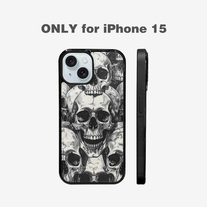 iPhone 15 Case — Tessellated Human Skulls Custom, Custom Printed Phone Case