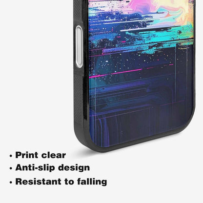 iPhone 16 Plus Case — Glitch Dark Art Seamless Pattern Vibrant, Custom Phone Case