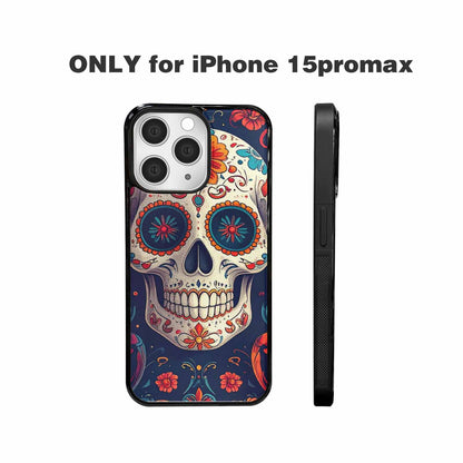 iPhone 15 Pro Max Case — Day Dead Sugar Skull Art 100s, Custom Phone Case