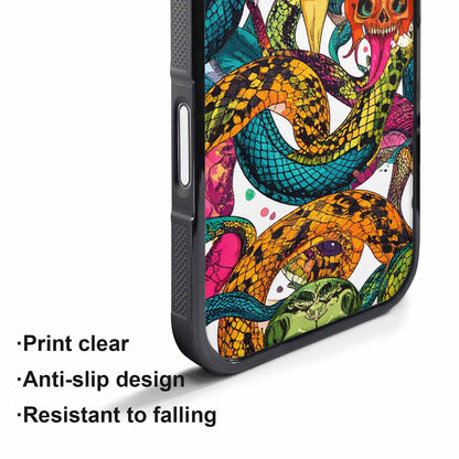 iPhone 17 Air Case — Snake Print Skull Seamless Pattern Gothic, Customized Protective Case