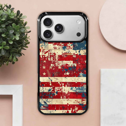 iPhone 17 Pro Max Case — Small American Flag Stars Galaxy Space, Custom Printed Phone Case