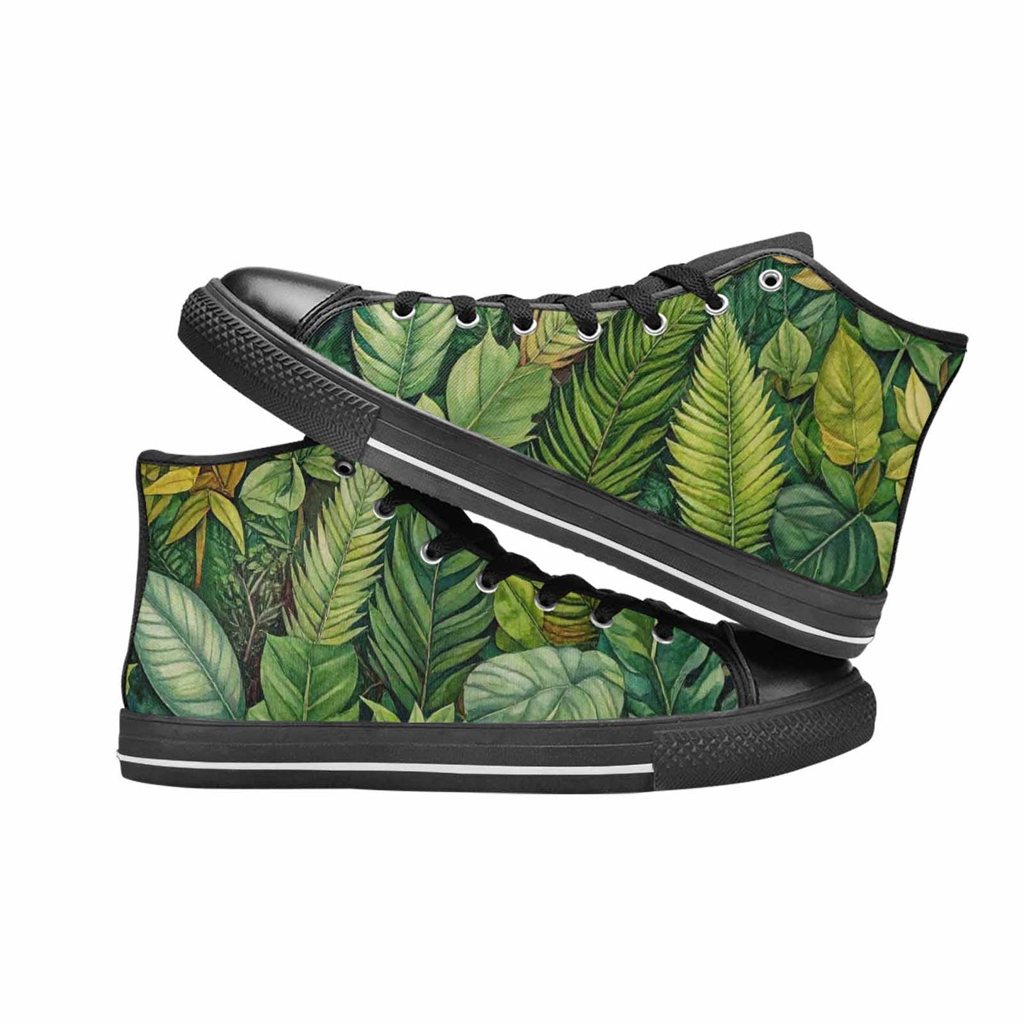 WOMEN'S Seven-Point Palmate Leaf High Top Canvas Surreal Sneakers